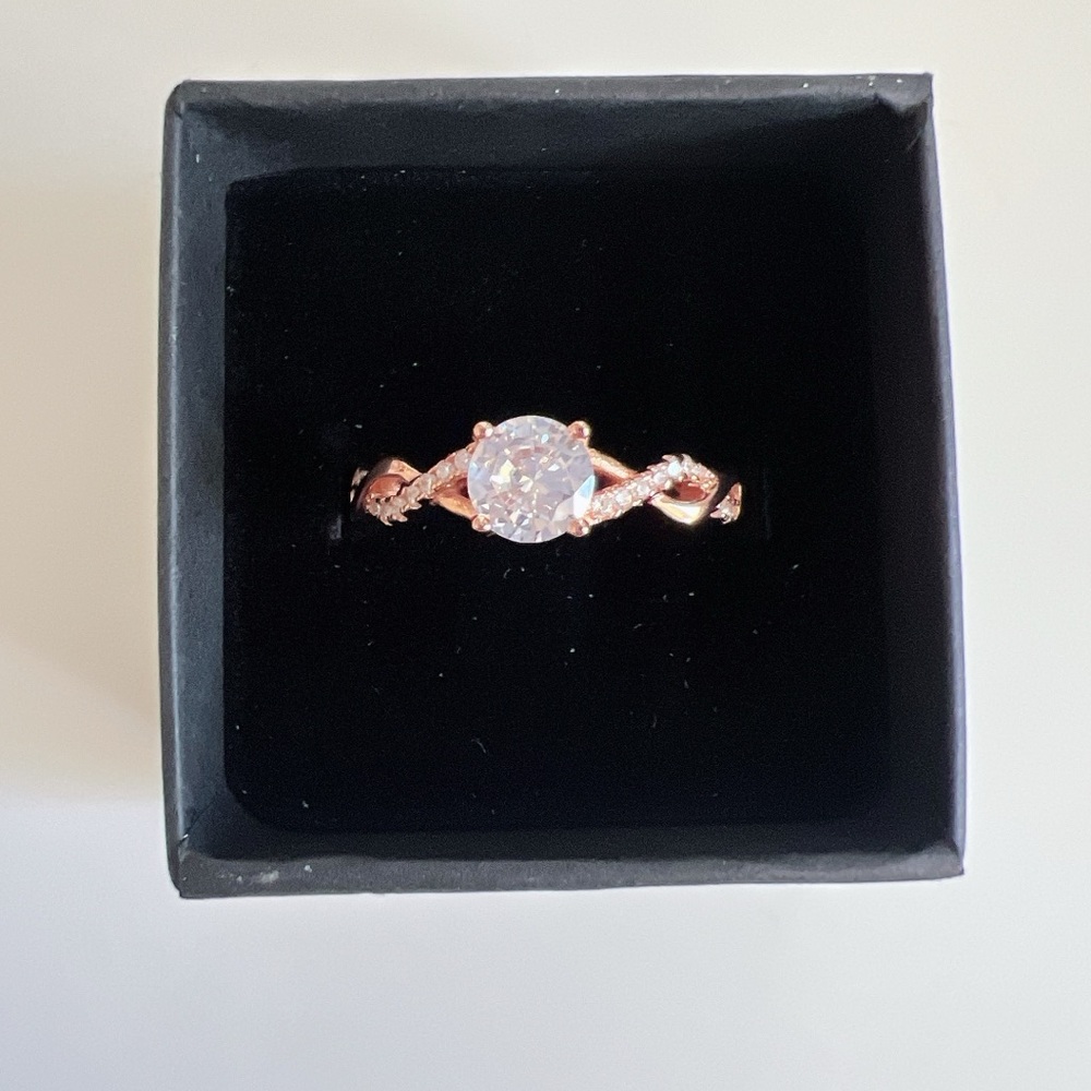 Twist CZ Engagement Rings for Women by Ginger Lyne - Picture 7 of 14